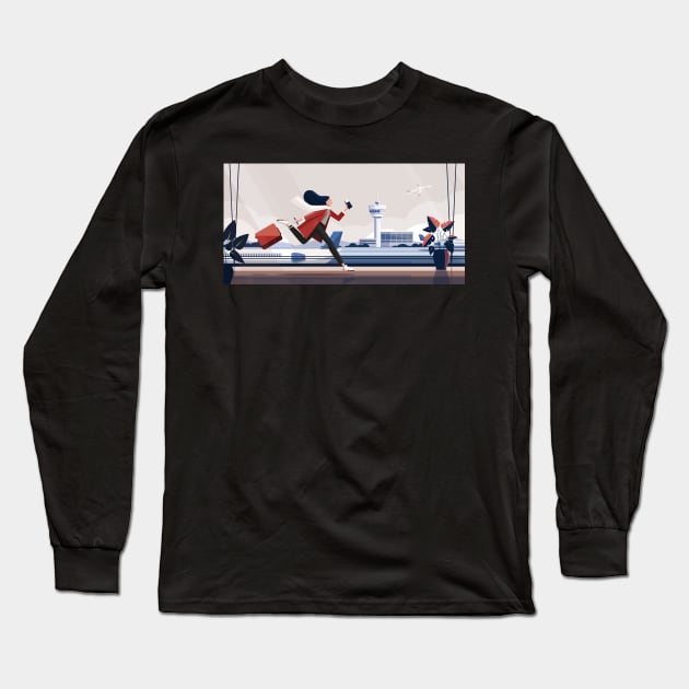 Running Late Wide Long Sleeve T-Shirt by lanaxxart